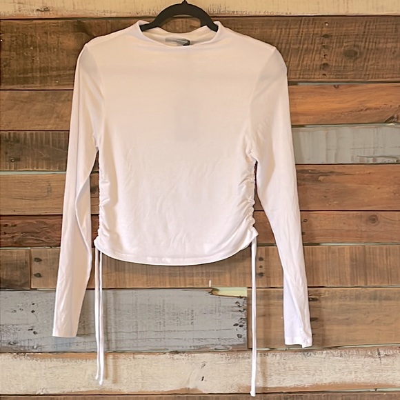 NWT All Saints Beta Ruched Funnel Neck Crop Top. - Picture 9 of 9